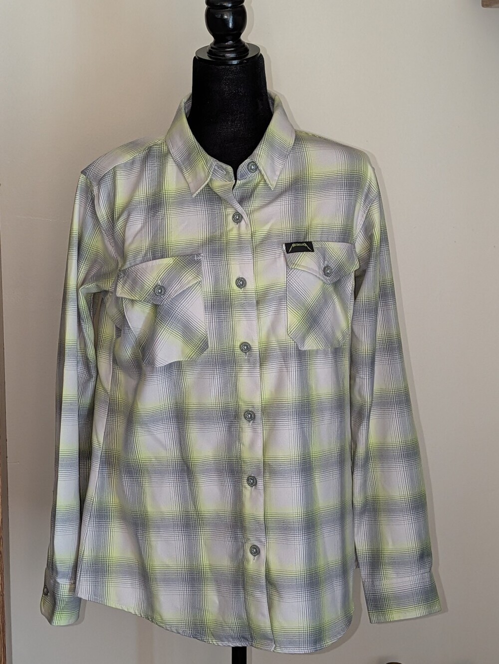 Rare Dixxon Metallica And Justice For All Flannel Woman's Size L Large EUC Used